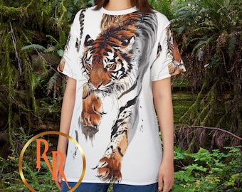 Japanese Tiger Watercolor Art Shirt: Asian Graphic Tee