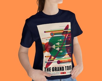 Retro Futurism Grand Tour Tee: Sci-Fi Space Travel Shirt
