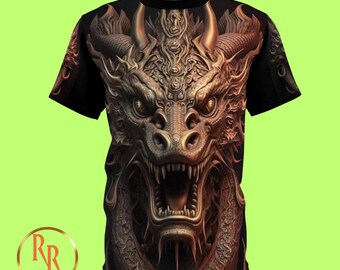 Dragon All Over Print Tee: Fantasy Mythical Creature Shirt