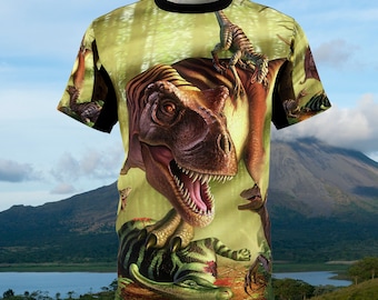 Jurassic T-Rex-tryckt t-shirt: Dinosaurieälskare gåva