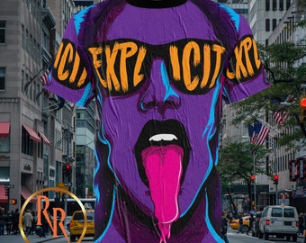 Pop Art Polyester T-Shirt: Lebendiges Graffiti Streetwear-Shirt