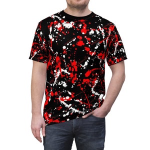 Paint Splatter Pattern on White AOP Shirt - Rad Paint Shirt