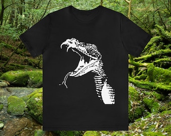 Rattlesnake Graphic Tee: Black and White Serpent Shirt