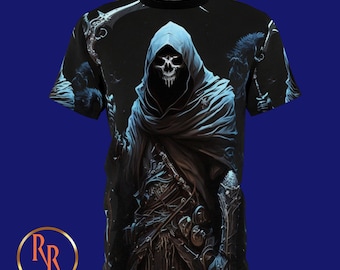 Camiseta con estampado integral de la Parca: Camisa gótica urbana