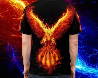 Majestic Phoenix Rising From Fiery Flames In Dramatic Landscape Stock - Foto 10