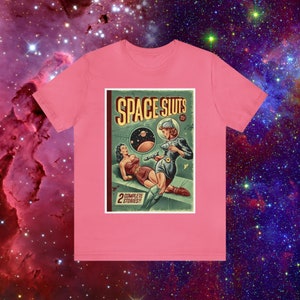 Retro Futurism Sci-Fi Print Tee - Space Travel Shirt