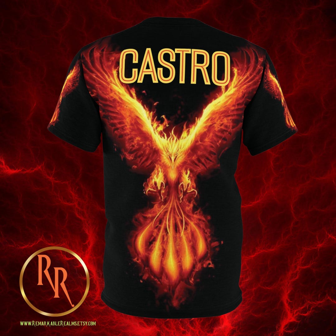 Phoenix Merch Personalized Phoenix All Over Print Polyester Tee Mythical Creature Tee ...