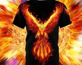Phoenix Rising Graphic Tee: Mythical Bird All Over Print - Etsy