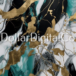 Abstrakte Petrol & Gold Moderne Kunst - Digitaler Download - Auffälliges Dekor für Zuhause und kreative Projekte