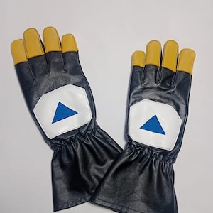 Mandalorian Din Djarin Gloves | Star Wars Cosplay Prop | Handmade Real Leather Gloves with Yellow Fingertips image 4