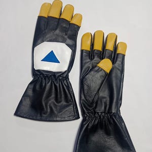 Mandalorian Din Djarin Gloves | Star Wars Cosplay Prop | Handmade Real Leather Gloves with Yellow Fingertips image 6