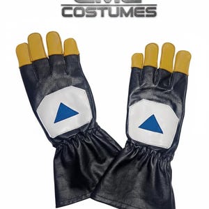 Mandalorian Din Djarin Gloves | Star Wars Cosplay Prop | Handmade Real Leather Gloves with Yellow Fingertips image 1
