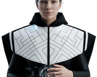 Futuristic Sci-Fi Cape | Cyberpunk Commander Cloak | Minimalist Space Uniform | Dystopian Fashion Capelet | Techwear Cosplay Outfit