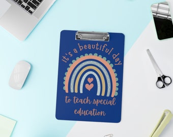 Boho Rainbow Teach Special Education Clipboard