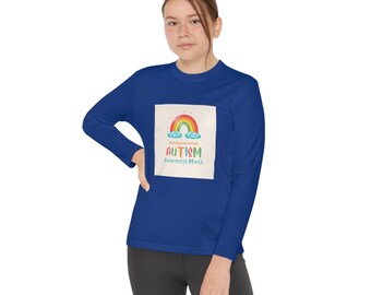 Camiseta de competición juvenil de manga larga para concienciación sobre el autismo