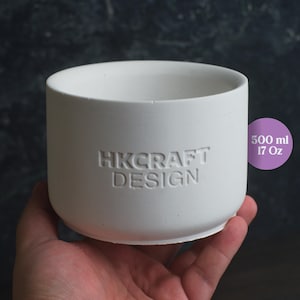 Custom Silicone Jar and Lid Mold: Personalized Logo Candle jar & Flowerpot (17oz / 500ml)