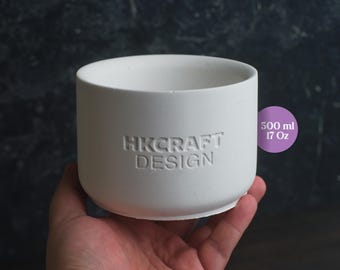 Custom Silicone Jar and Lid Mold: Personalized Logo Candle jar & Flowerpot (17oz / 500ml)