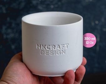 Custom Silicone Jar and Lid Mold: Personalized Logo Candle jar & Flowerpot (11oz / 320ml)