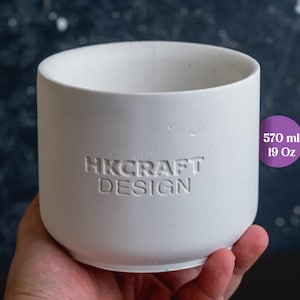 Custom Silicone Jar and Lid Mold: Personalized Logo Candle jar & Flowerpot (19oz / 570ml)