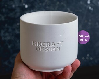 Custom Silicone Jar and Lid Mold: Personalized Logo Candle jar & Flowerpot (19oz / 570ml)