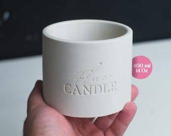 Anpassad silikonburk och lockform: Ljusburk och blomkruka med personlig logotyp (400 ml)