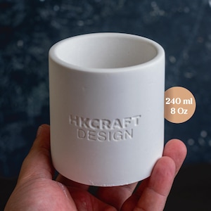 Custom Candle Cylinder Jar Silicone Mold - Personalized Candle Jar Silicone Mold - Your Logo or Text - 8oz / 240ml - OS1