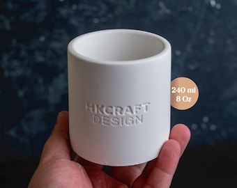 Custom Silicone Jar and Lid Mold: Personalized Logo Candle jar & Flowerpot (8oz / 240ml)