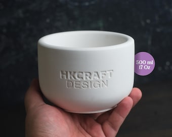Custom Silicone Jar and Lid Mold: Personalized Logo Candle jar & Flowerpot (17oz / 500ml)