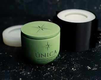 Custom Silicone Jar and Lid Mold: Personalized Logo Candle jar & Flowerpot (12oz / 350ml)