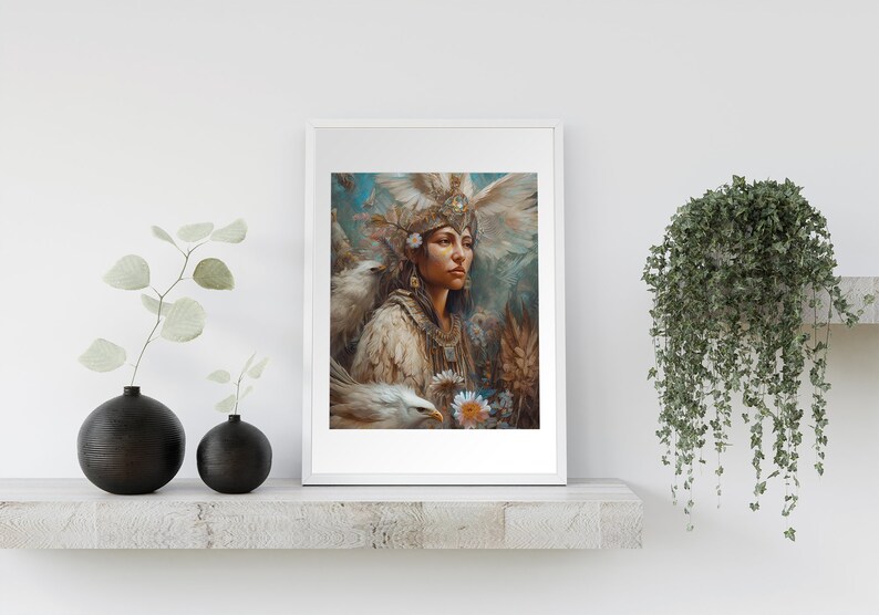 Native American Spirit Guide Digital Art Printchanneling the Energy and Wisdom of Ancestors for