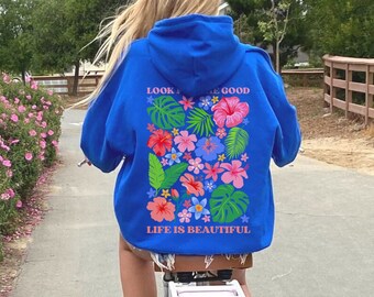 Coconut Girl Hibiscus Shirt Ocean Inspired Style Preppy Stuff Beachy Hoodies Beach Bum Preppy Hoodie Oceancore Plumeria Shirt Positive Shirt