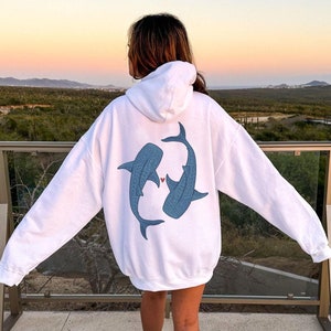 Shark Hoodie Shark Shirt Whale Shark Coconut Girl Sweatshirt Ocean Beach Hoodie Ocean Inspired Style Ocean Animal Shirt Beachy Hoodies