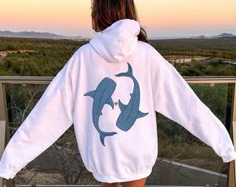 Shark Hoodie Shark Shirt Whale Shark Coconut Girl Sweatshirt Ocean Beach Hoodie Ocean Inspired Style Ocean Animal Shirt Beachy Hoodies