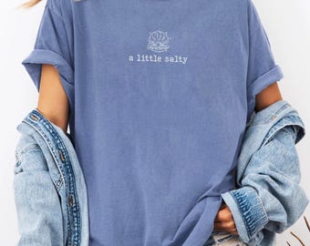 Comfortcolors Beachshirt Sea Animal Shirt Coconut Girl Ocean Inspired Style Preppy Stuff Linocut Shirt Beach Bum Oceancore Womensclothing