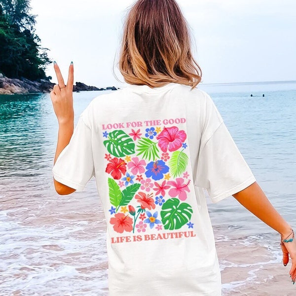 Comfort Colors Coconut Girl Shirt Ocean Inspired Style Coconut Girl Trendy Beachy Shirts Coconut Girl Clothes Preppy Stuff Hibiscus Shirt