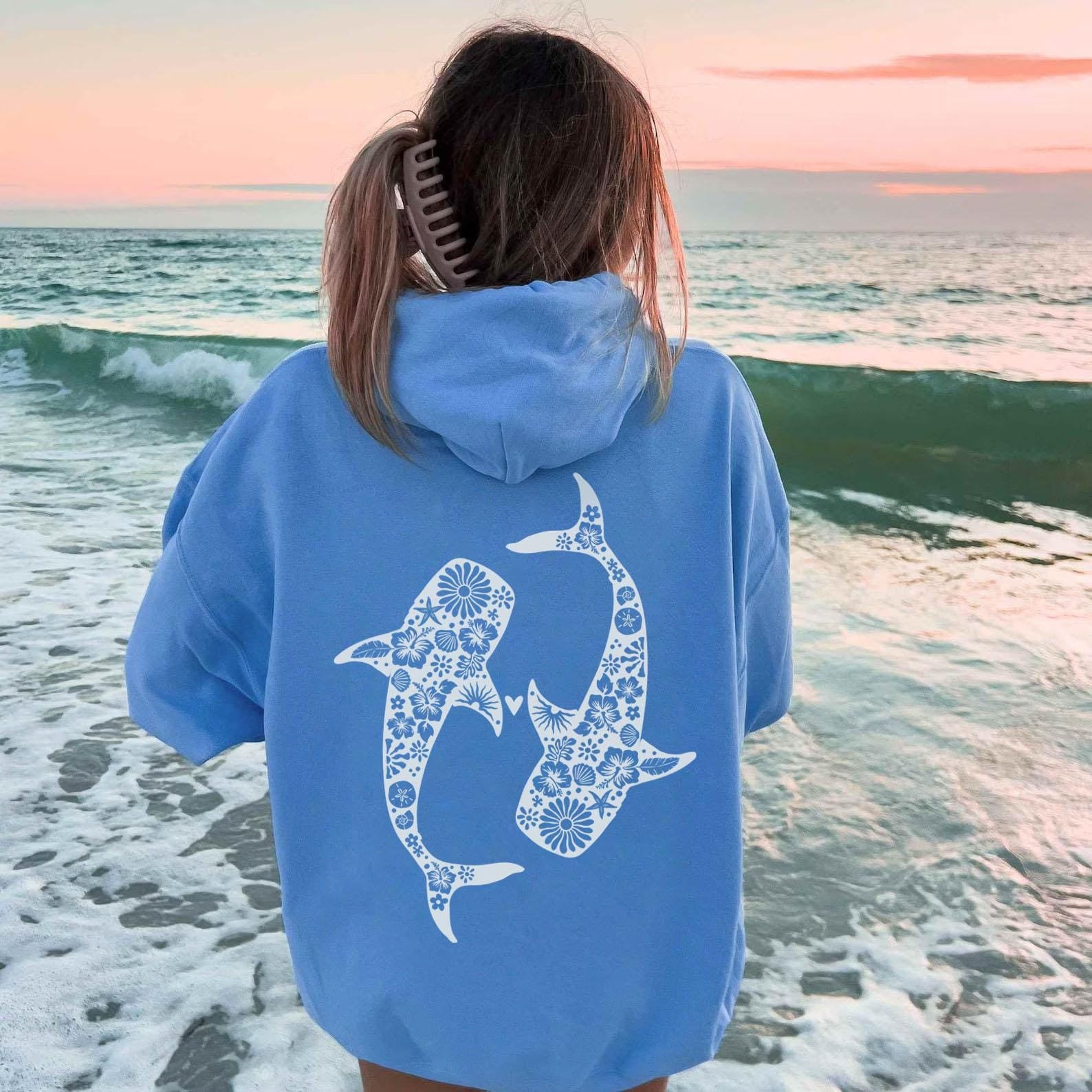 Shark Hoodie Coconut Girl Sweatshirt Whale Shark Ocean Beach Hoodie ...