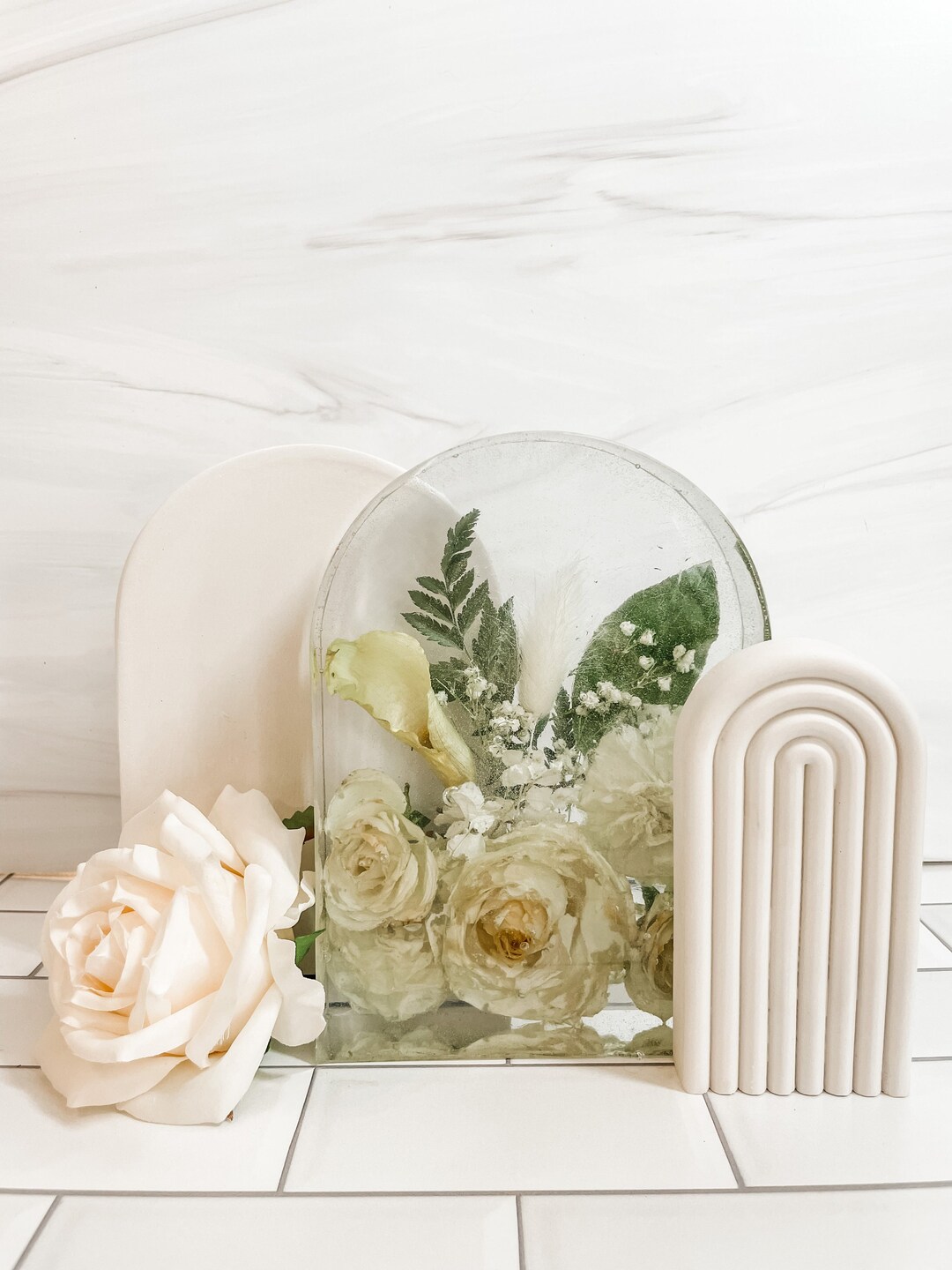 Custom Resin Bouquet Preservation Block Using Your Wedding Bouquet or ...