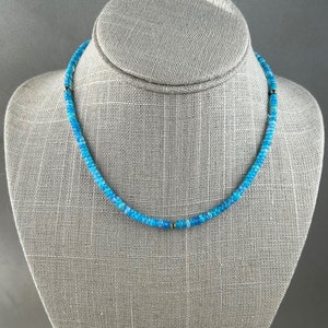 Blue opal necklace with 14k gold fill accents, gemstone necklace, statement necklace, unique necklace, opal gift, jewelry gift for her
