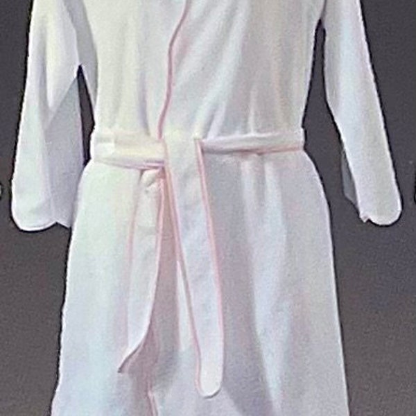Women's short and long scallop border terry velour robe, Luxury monogrammed robes,Mother's Day gift