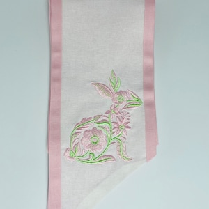 Elegant baby sash, Easter sash, Nursery decor, Infant photo prop, 44" linen sash, Monogrammed sash for baby, Newborn wreath sash,
