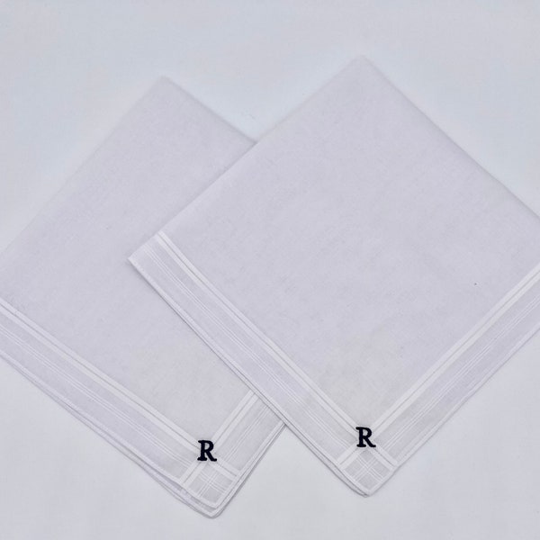 Swiss cotton men's handkerchiefs, Luxury men's monogrammed handkerchiefs.Father of the Bride gift, Groomsmen's gifts, Men's gift