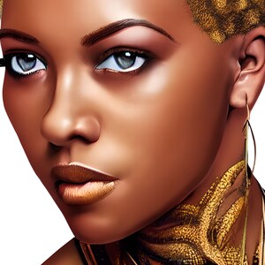 Beautiful Black Woman Wall Art, Black Girl Art, Wall Décor, Digital Downloads, Instant Download, AI art, PNG