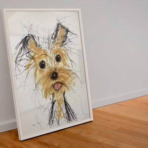 Hand-Drawn Puppy Print | Digital Print | Cute Puppy Illustration | Modern Dog Lover Decor | Modern Minimalist Dog Poster | Dog Lover Gift