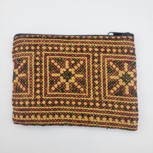 Bolsa de monedero de monedas, billetera con cremallera, monedero de monedas, billetera marrón, bolso tailandés, bolsa de alijo, billetera bordada, billetera verde del ejército, envoltura de regalo