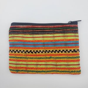 Bolsa de monedero de monedas, billetera con cremallera, monedero de monedas, bolso tailandés, bolsa de alijo, billetera bordada, billetera hippie, envoltura de regalo, billetera naranja