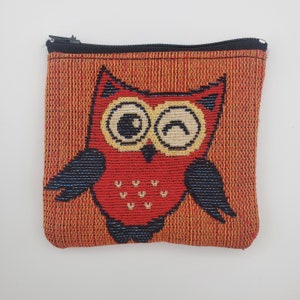 Bolsa para moedas Owl Bird, Carteira com zíper, Porta-moedas, Coruja,