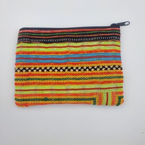 Bolsa de monedero de monedas, billetera con cremallera, monedero de monedas, billetera marrón, bolso tailandés, bolsa de alijo, billetera bordada, billetera hippie, envoltura de regalo