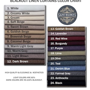 Blackout Linen Curtains for Living Room, Custom Size Linen Drapery, Linen Curtain Panels. Modern Design Linen Curtains.