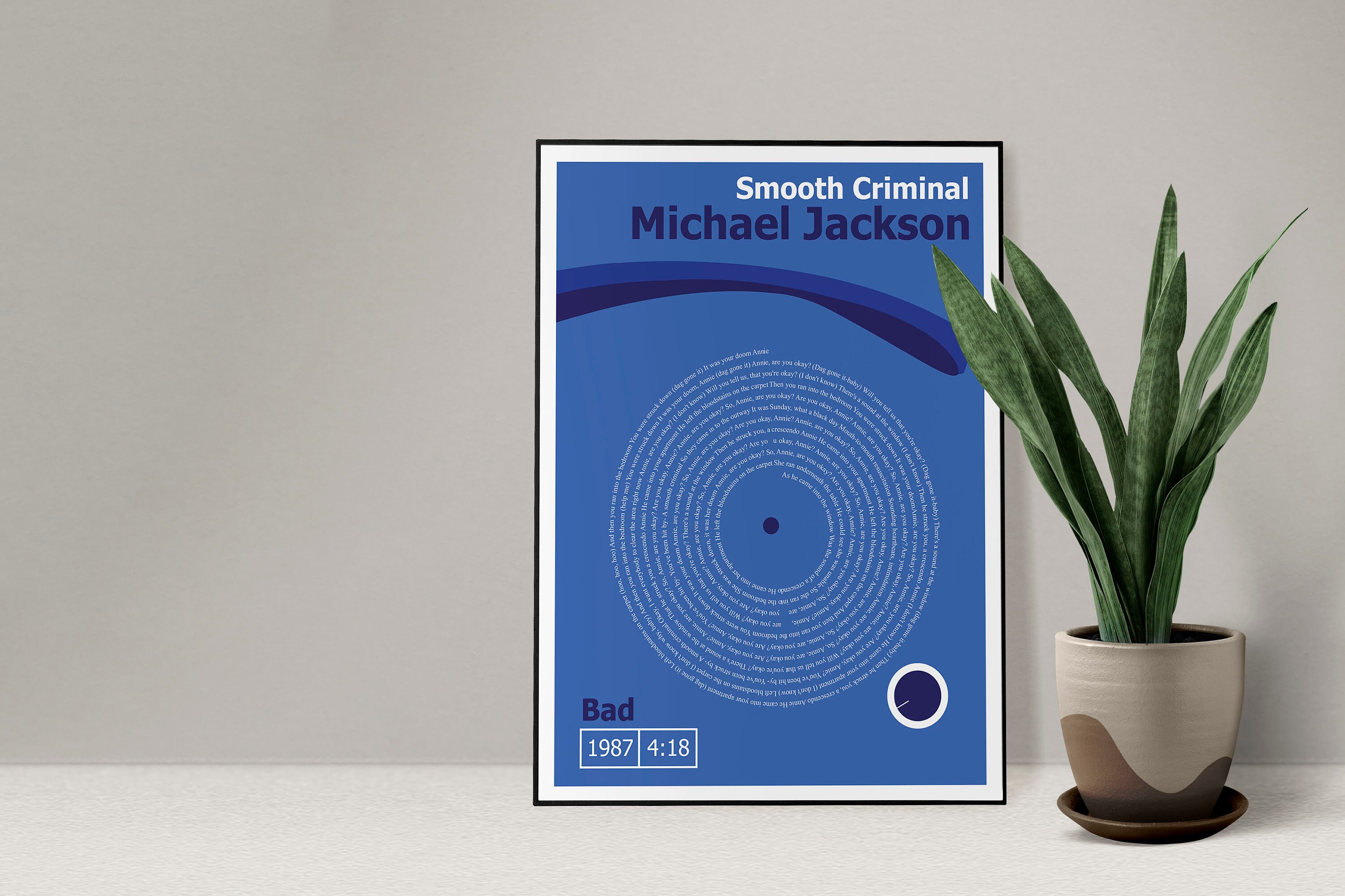 Vinyl Record Artwork, Michael Jackson Smooth Criminal, Record Wall Art