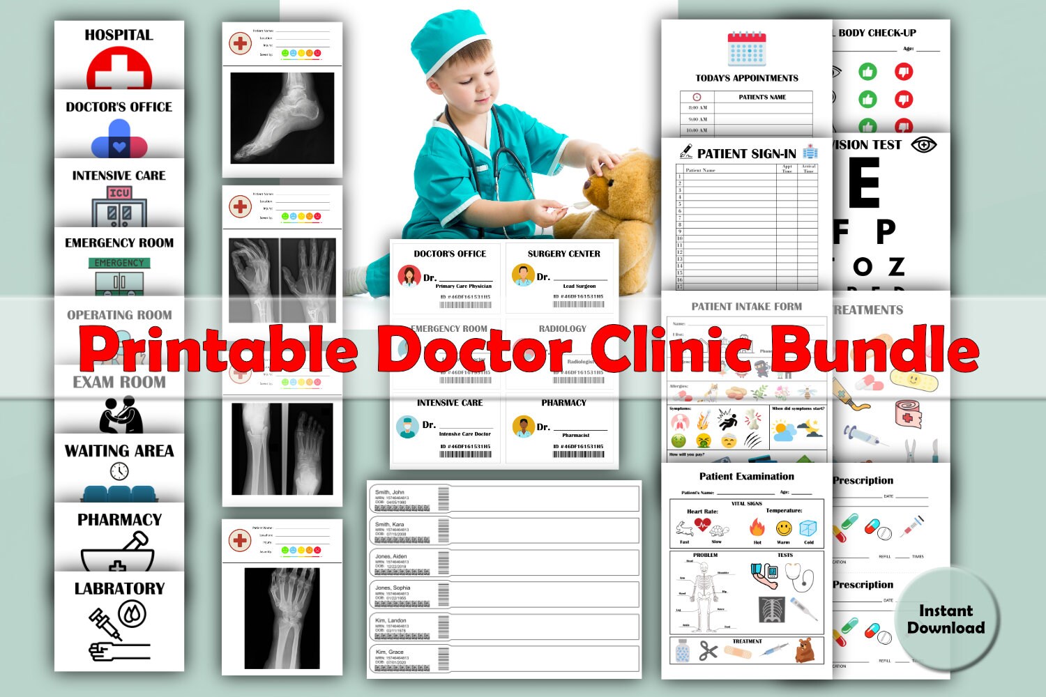 Printable Doctor Project Pretend Play Doctor Nurse Printable Templates, Dramatic Play Hospital ...